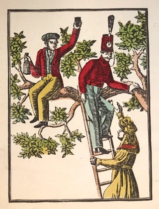 Sheet of six Épinal prints, domestic and religious subjects