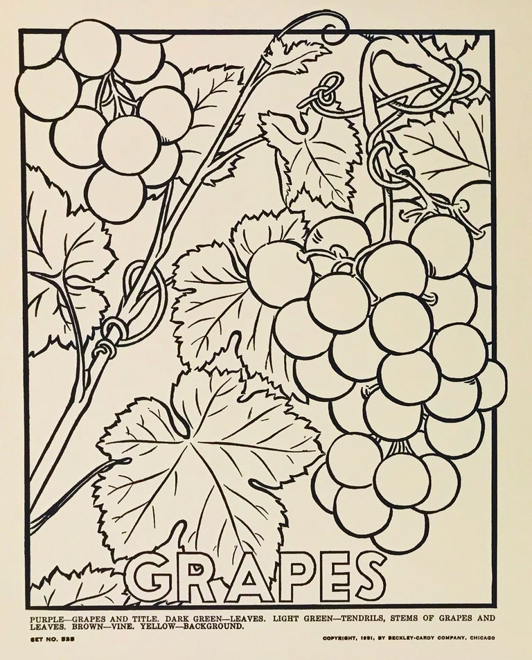 Item #1002738 Picture Posters to Color: Fruits and Vegetables. DESIGN, F. Raymond Elms.