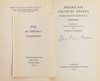 American Critical Essays: Twentieth Century