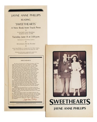 Sweethearts, 1976, Signed by Jayne Anne Phillips, with Promotional Broadside. Jayne Anne Phillips.
