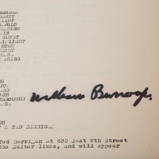 C: A Journal of Poetry. Volume 1: No. 9 (signed by William S. Burroughs)