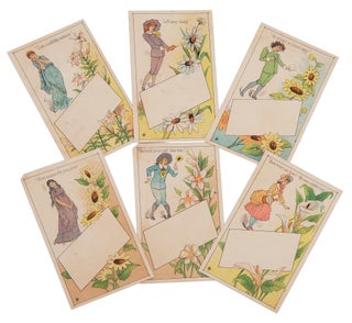 Item #1003268 Complete set of American trade card templates satirizing the Aesthetic Movement,...