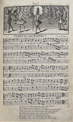 Calliope or English Harmony. A Collection of the most Celebrated English and Scots Songs Neatly Engrav’d and Embelish’d with Designs adapted to the Subject of each Song taken from the Compositions of the Best Masters in the most Correct Manner with the thorough Bass and Transpositions for the Flute (proper for all Teachers, Scholars, and Lovers of Musick: Printed on a fine Paper on each side which renders the Undertaking more compleat than any thing of the kind ever Publish’d