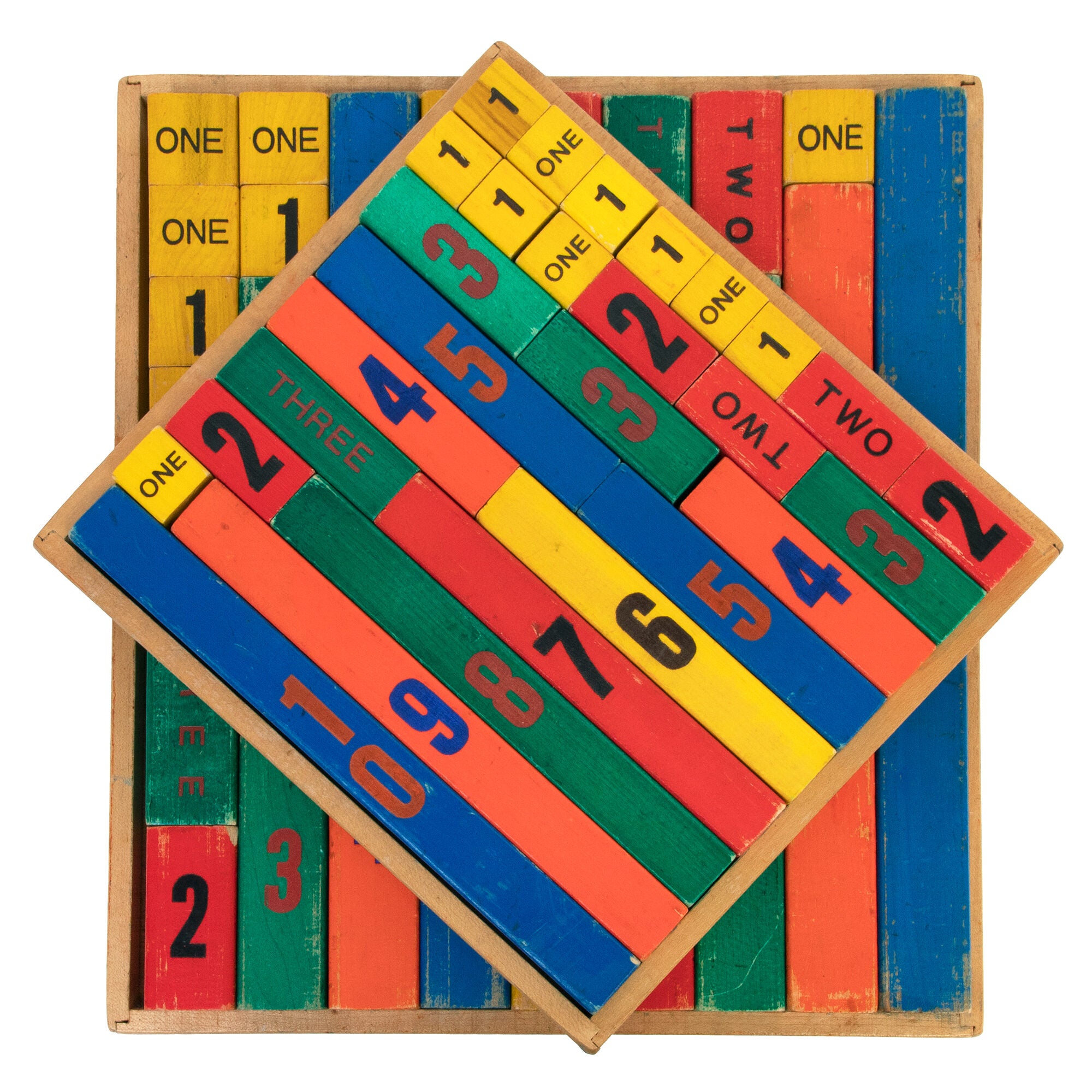 Small Rectangular Counting Blocks Two sets of painted wooden counting blocks | EDUCATION