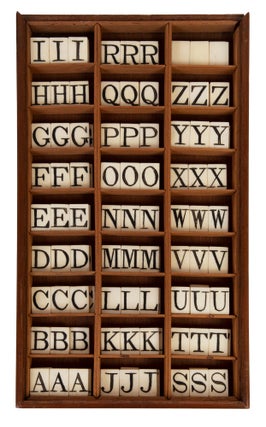 Six sets of nineteenth-century bone alphabet tiles