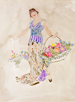 Item #1003461 Study for Vogue: Flower Bearer. Sarah Stilwell Weber