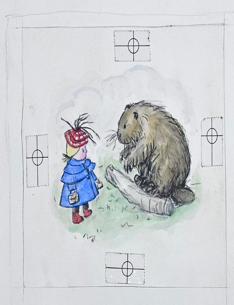 Item #1003521 Three original illustrations for Miss Flora McFlimsey and the Little Red Schoolhouse. &ldquo;Mariana&rdquo;, Marian Foster Curtiss.