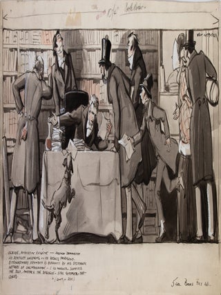Four original literary-historical illustrations for The New York Times Book Review
