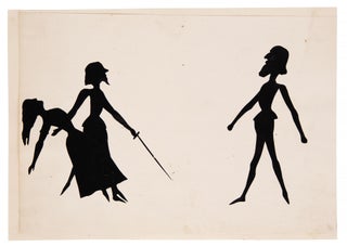 Item #1003660 Silhouette illustration: The Hero Arrives. EPHEMERA