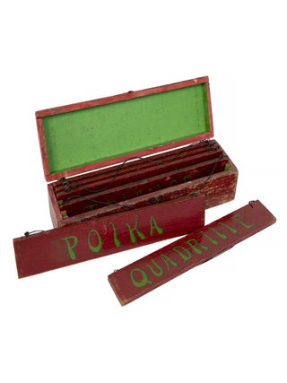 Item #1003673 American dance orchestra signs, in original wooden case. EPHEMERA