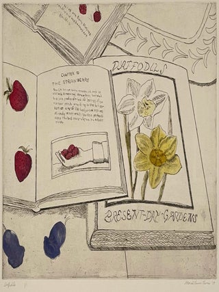 Item #1003746 Daffodils (signed color etching). Marion Lerner Levine