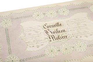 Item #1003917 Calligraphic exercise featuring neoclassical French poets. Pierre Corneille,...