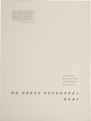 Item #1003945 No Dress Rehearsal, Baby. EPHEMERA, Virginia Woolf, Raymond Chandler, Vladimir...