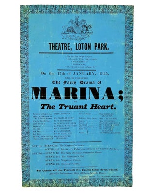 Item #1004189 The Fairy Drama of Marina; or, The Truant Heart (theatrical playbill). EPHEMERA