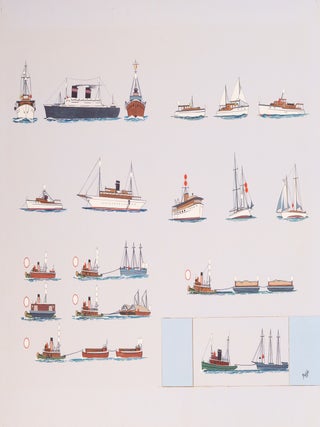 Fourteen original illustrations for The Big Book of Real Boats and Ships