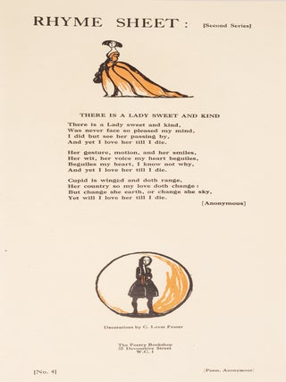 Item #1004247 The Rhyme Sheet, Second Series No. 4: There Is a Lady Sweet and Kind (Poetry...