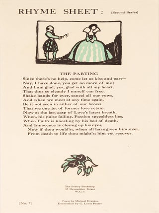 Item #1004249 The Rhyme Sheet, Second Series No. 7: The Parting (Poetry Bookshop broadside)....