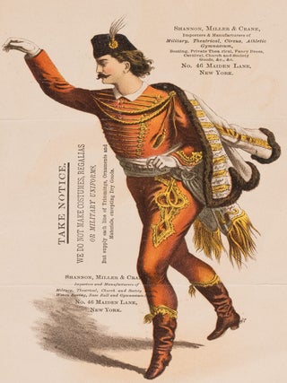 Illustrated handbill for a New York City costume importer and manufacturer