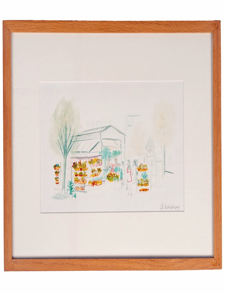 Item #1004351 Original illustration: &ldquo;March&eacute; aux fleurs&rdquo;. Charles Berberian.