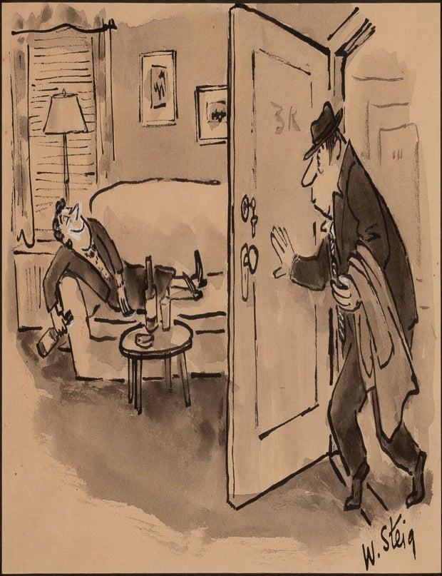 Item #1004420 Original gag cartoon for Collier&rsquo;s magazine. William Steig.