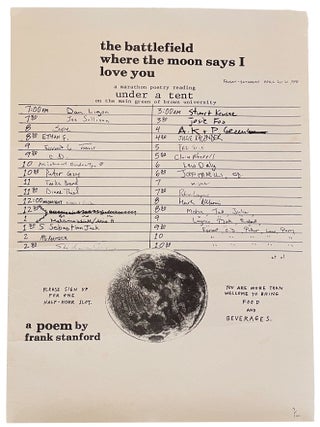 The Battlefield Where the Moon Says I Love You. A Marathon Poetry Reading Under a Tent on the...