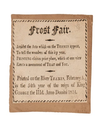 Frost Fair souvenir ticket, printed on the frozen Thames