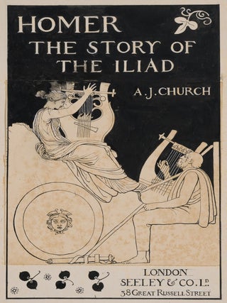 Item #1004517 Original illustration: cover design for The Story of the Iliad. BINDINGS, Homer,...